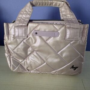 lug Quilted Metallic Rose Gold Tote